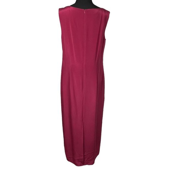 Talbots Pure Silk 2 Piece Wine Jacket and Sleeveless Sheath Maxi Dress S… - Picture 9 of 15